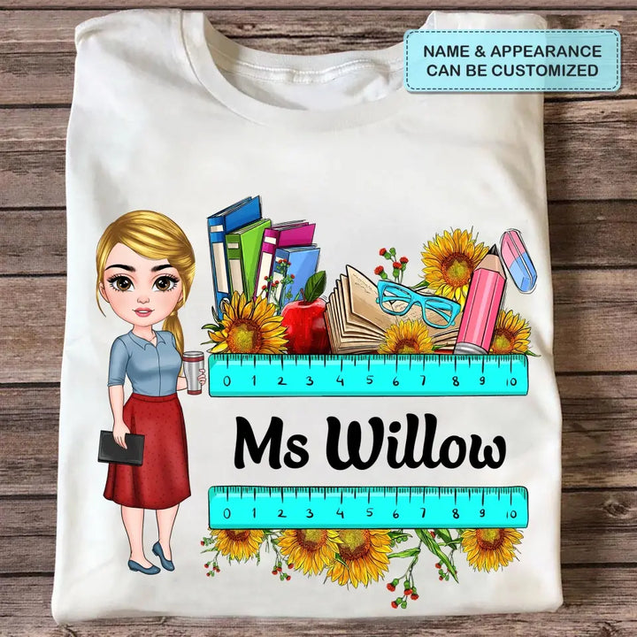 Personalized Custom T-shirt - Teacher's Day, Birthday Gift For Teacher - Teacher Flower