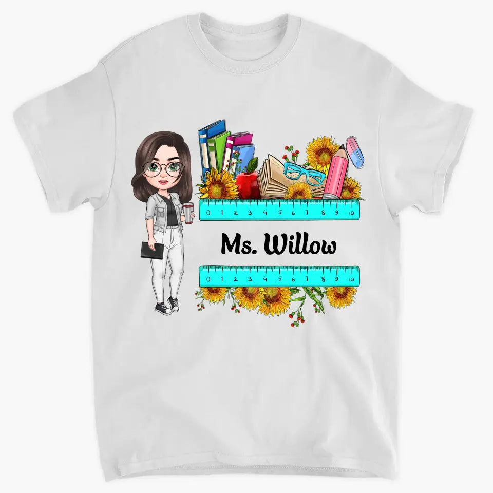 Personalized Custom T-shirt - Teacher's Day, Birthday Gift For Teacher - Teacher Flower