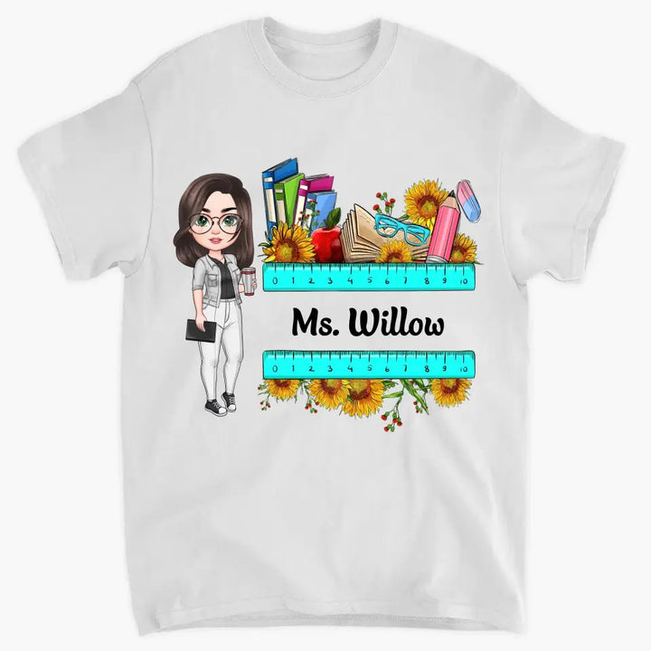 Personalized Custom T-shirt - Teacher's Day, Birthday Gift For Teacher - Teacher Flower