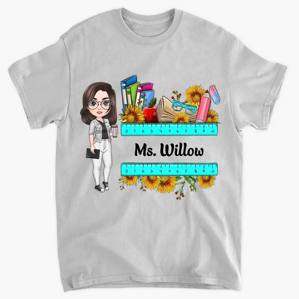 Personalized Custom T-shirt - Teacher's Day, Birthday Gift For Teacher - Teacher Flower