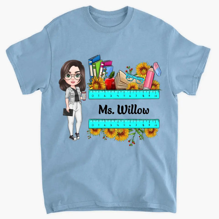 Personalized Custom T-shirt - Teacher's Day, Birthday Gift For Teacher - Teacher Flower