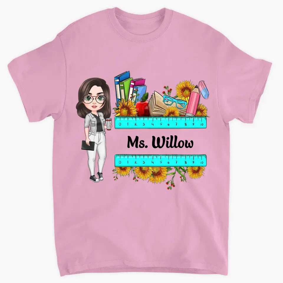Personalized Custom T-shirt - Teacher's Day, Birthday Gift For Teacher - Teacher Flower