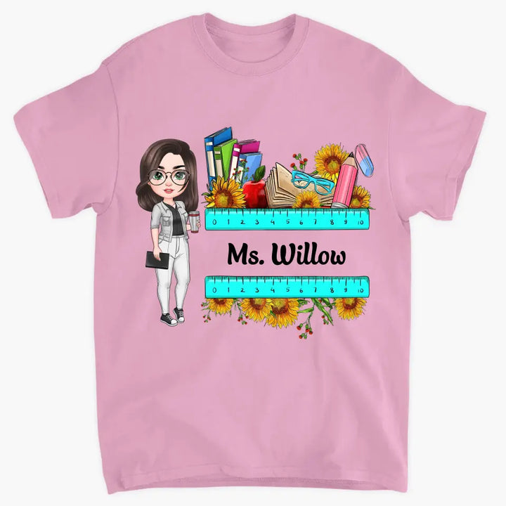Personalized Custom T-shirt - Teacher's Day, Birthday Gift For Teacher - Teacher Flower