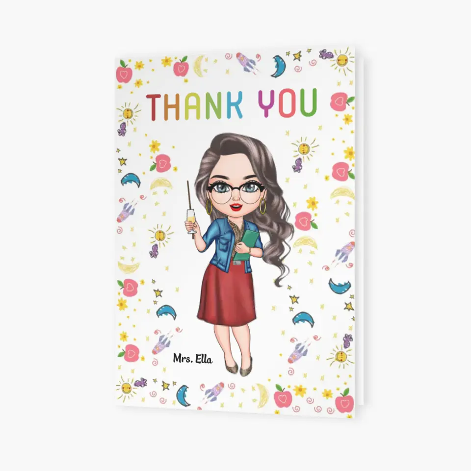 Personalized Custom Greeting Card - Teacher's Day, Birthday Gift For Teacher - Teacher Thanks For All You Do