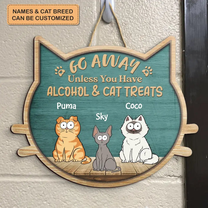 Personalized Custom Door Sign - Birthday, Welcoming Gift For Cat Mom, Cat Dad, Cat Lover, Cat Owner - Keep Door Closed