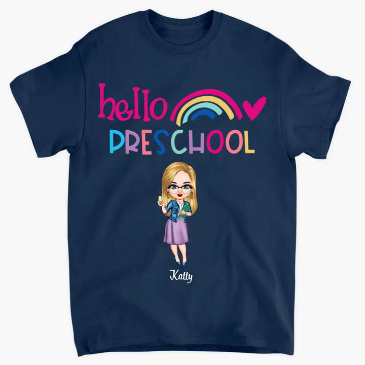 Personalized Custom T-shirt  - Birthday, Teacher's Day Gift For Teacher Colleagues - Hello Kindergarten