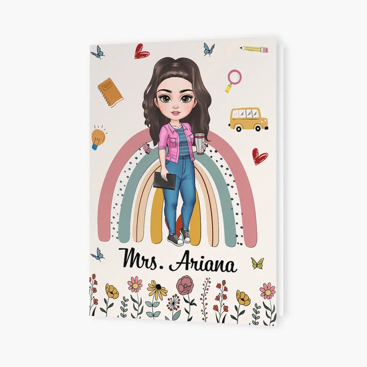 Personalized Custom Greeting Card - Teacher's Day, Birthday Gift For Teacher - Thank You For Helping Me Grow