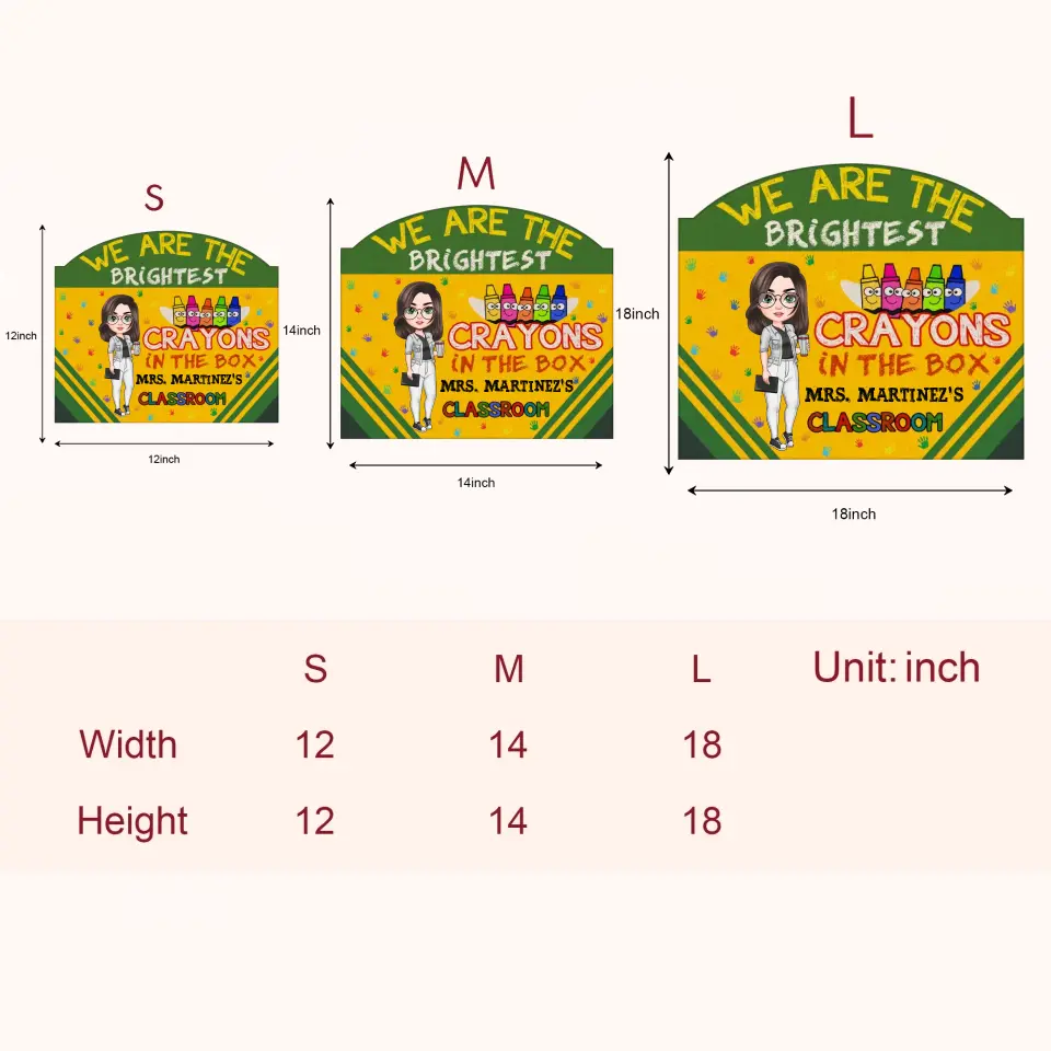 Personalized Custom Door Sign - Welcoming, Birthday, Teacher's Day Gift For Teacher - The Brightest Crayons In The Box