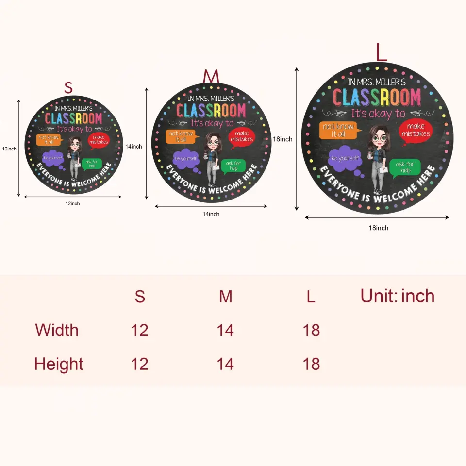 Personalized Custom Door Sign - Welcoming, Birthday, Teacher's Day Gift For Teacher - Everyone Is Welcome Here