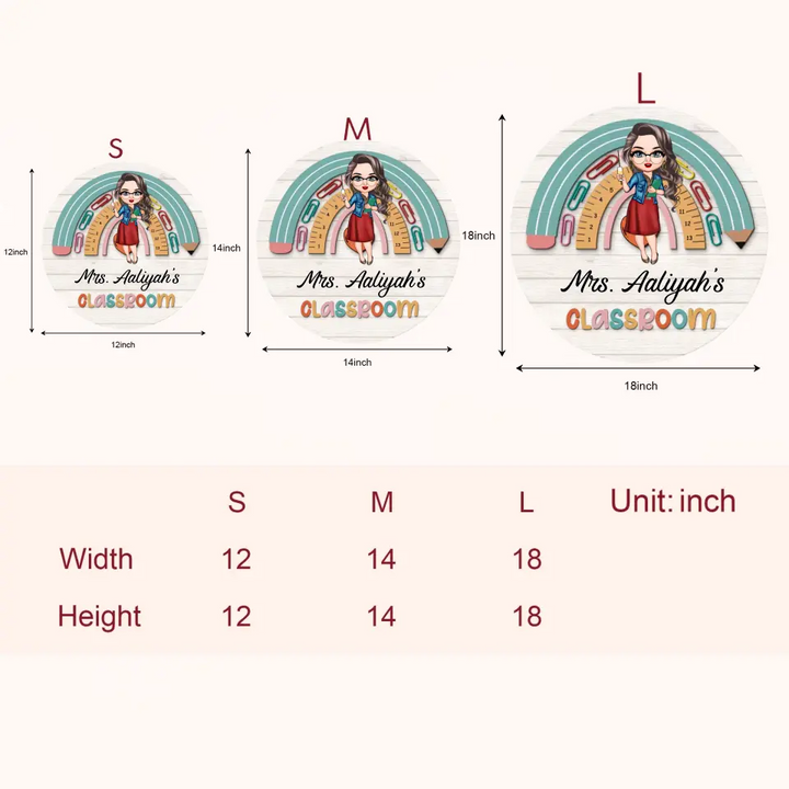 Personalized Door Sign - Gift For Teacher - Welcome To My Office ARND036