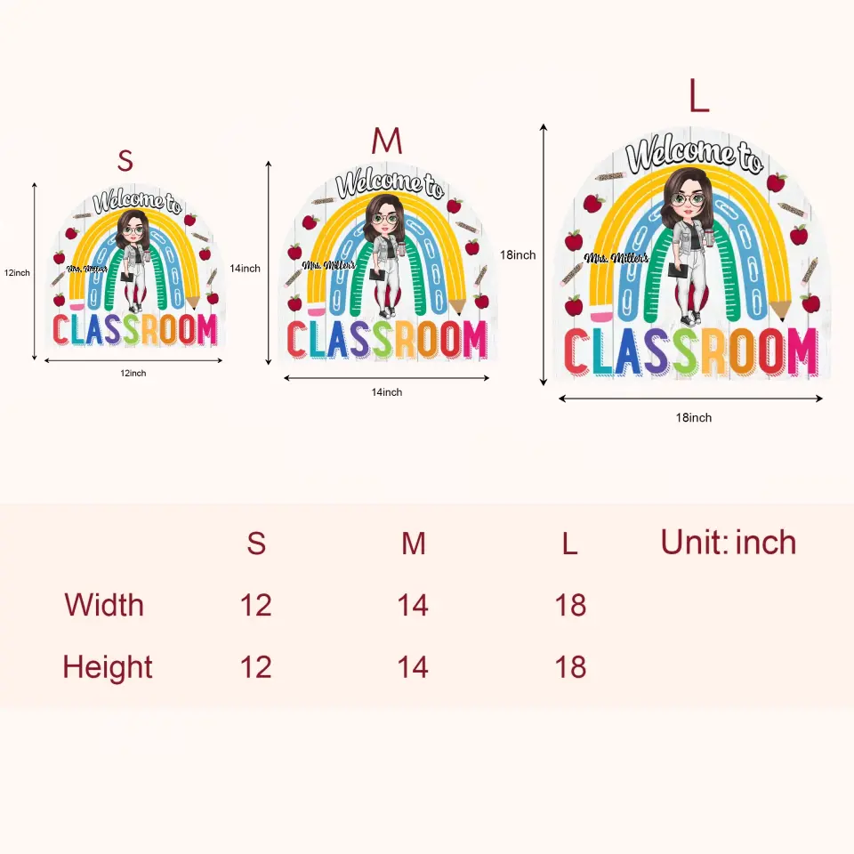 Personalized Custom Door Sign - Welcoming, Birthday, Teacher's Day Gift For Teacher - Welcome To The Classroom