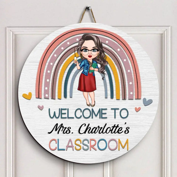 Personalized Door Sign - Gift For Teacher - Welcome To My Classroom ARND036
