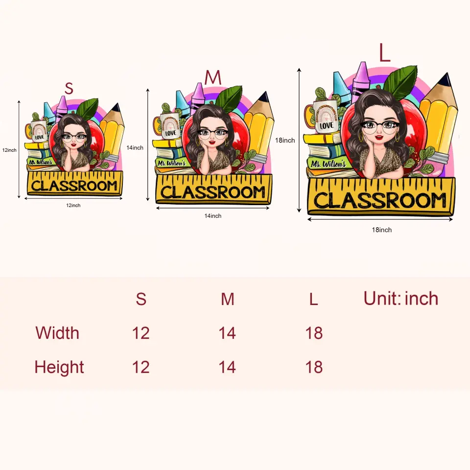 Personalized Custom Door Sign - Welcoming, Teacher's Day, Birthday Gift For Teacher - My Class