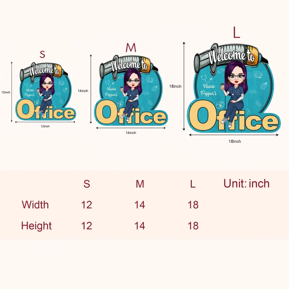 Personalized Door Sign - Birthday Gift For Nurse - Welcome To My Office ARND018