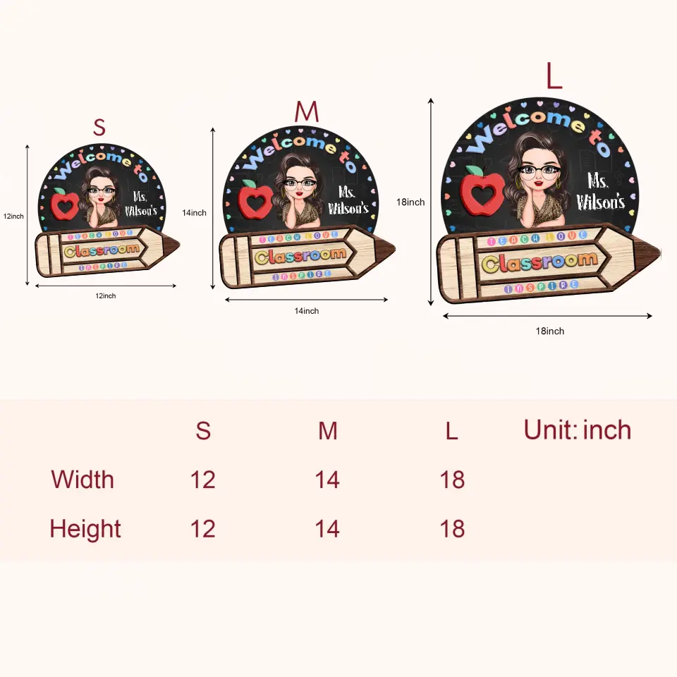 Personalized Custom Door Sign - Welcoming, Teacher's Day, Birthday Gift For Teacher - Welcome To My Classroom