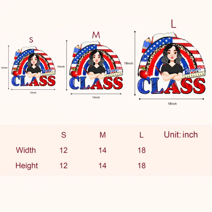 Personalized Custom Door Sign - 4th Of July, Welcoming, Birthday, Teacher's Day Gift For Teacher - American Teacher