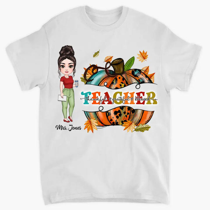Personalized Custom T-shirt - Teacher's Day, Birthday Gift For Teacher - Teacher Pumpkin