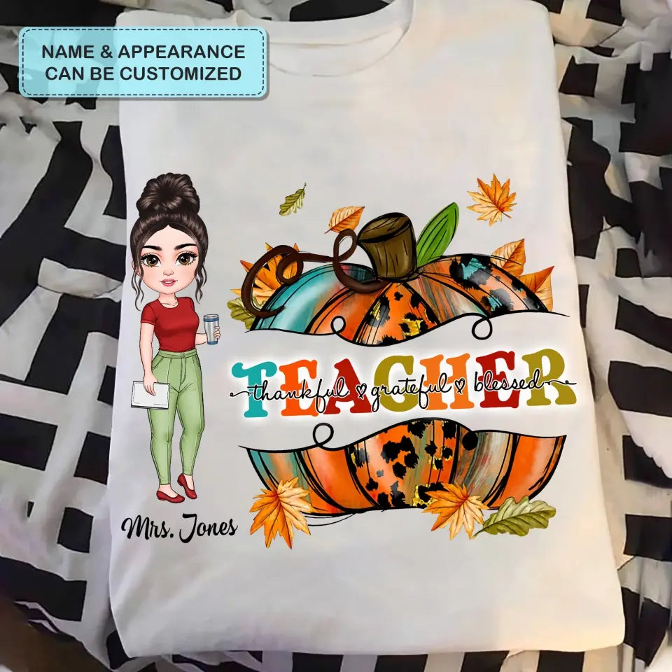Personalized Custom T-shirt - Teacher's Day, Birthday Gift For Teacher - Teacher Pumpkin