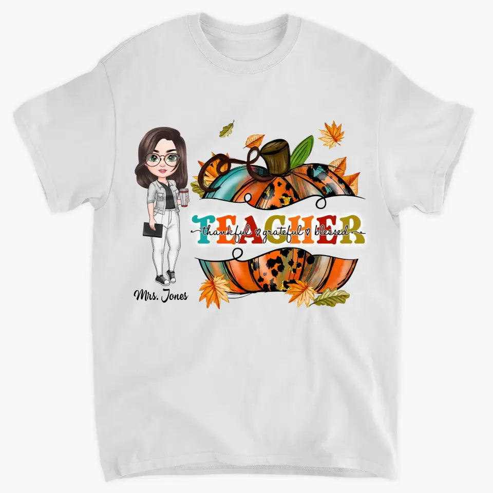 Personalized Custom T-shirt - Teacher's Day, Birthday Gift For Teacher - Teacher Pumpkin