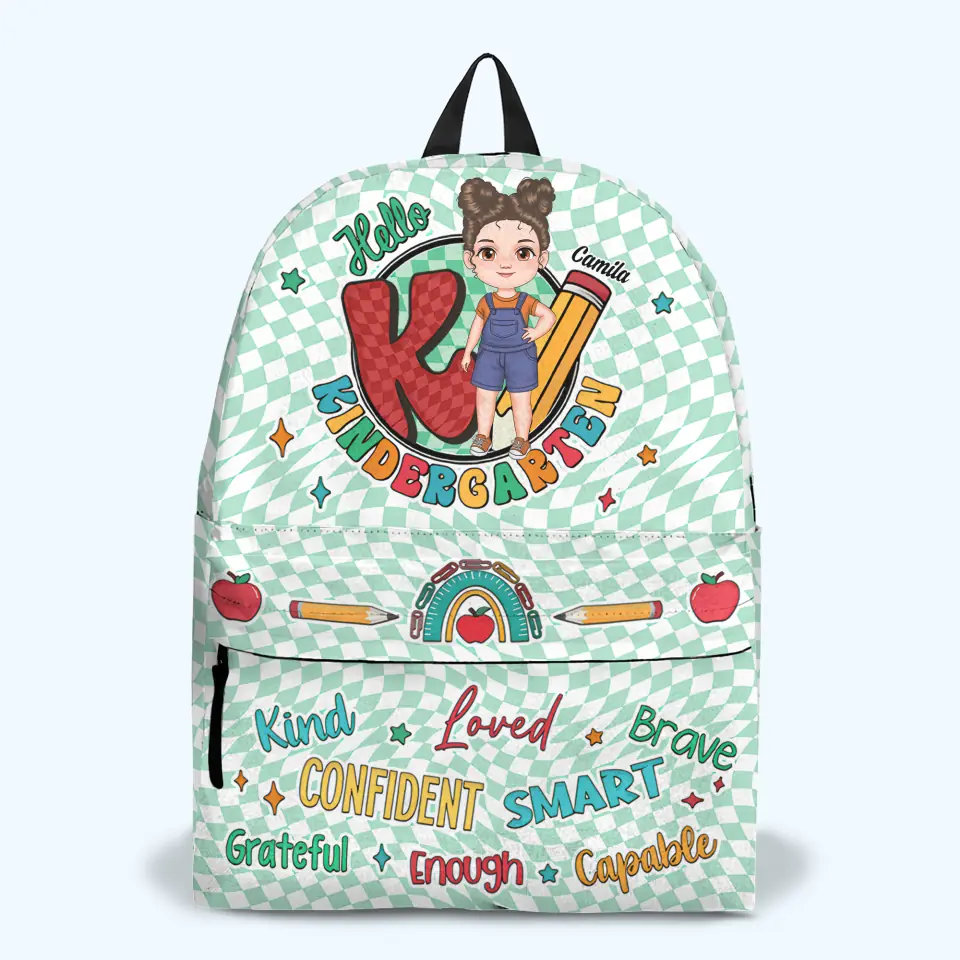 Personalized Custom Backpack - Back To School, Birthday Gift For Kindergarten, Pre-K, 1st Grade, 2nd Grade, 3rd Grade, 4th Grade, 5th Grade, 6th Grade Kid - Hello Kindergarten