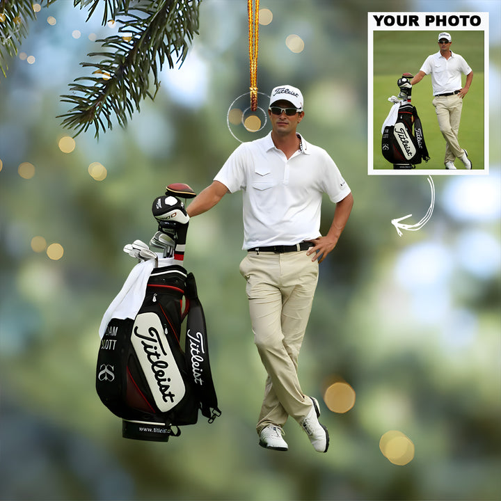 Professional Player Pose - Personalized Photo Mica Ornament - Christmas Gift For Sport Lovers, Golf Lovers