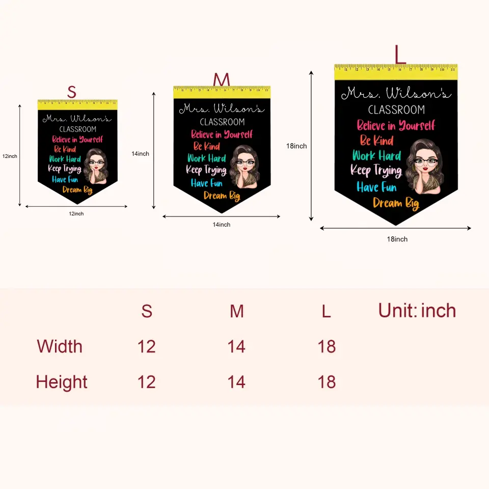 Personalized Custom Door Sign - Welcoming, Birthday, Teacher's Day Gift For Teacher - Believe In Yourself Be Kind