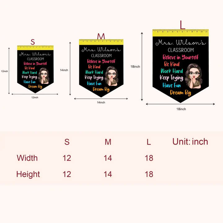 Personalized Custom Door Sign - Welcoming, Birthday, Teacher's Day Gift For Teacher - Believe In Yourself Be Kind