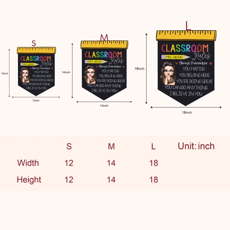 Personalized Custom Door Sign - Welcoming, Birthday, Teacher's Day Gift For Teacher - My Classroom's Rules