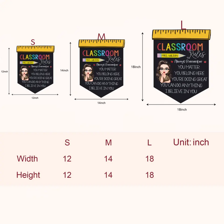 Personalized Custom Door Sign - Welcoming, Birthday, Teacher's Day Gift For Teacher - My Classroom's Rules