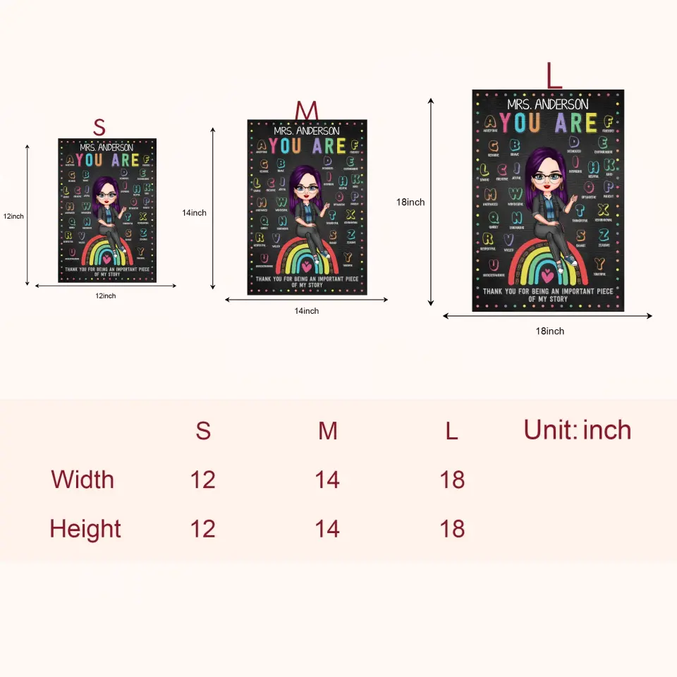 Personalized Custom Door Sign - Welcoming, Birthday, Teacher's Day Gift For Teacher - Thank You For Being An Important Piece