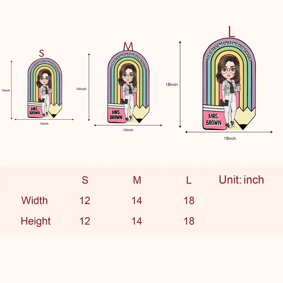 Personalized Custom Door Sign - Welcoming, Birthday, Teacher's Day Gift For Teacher - Welcome To My Class