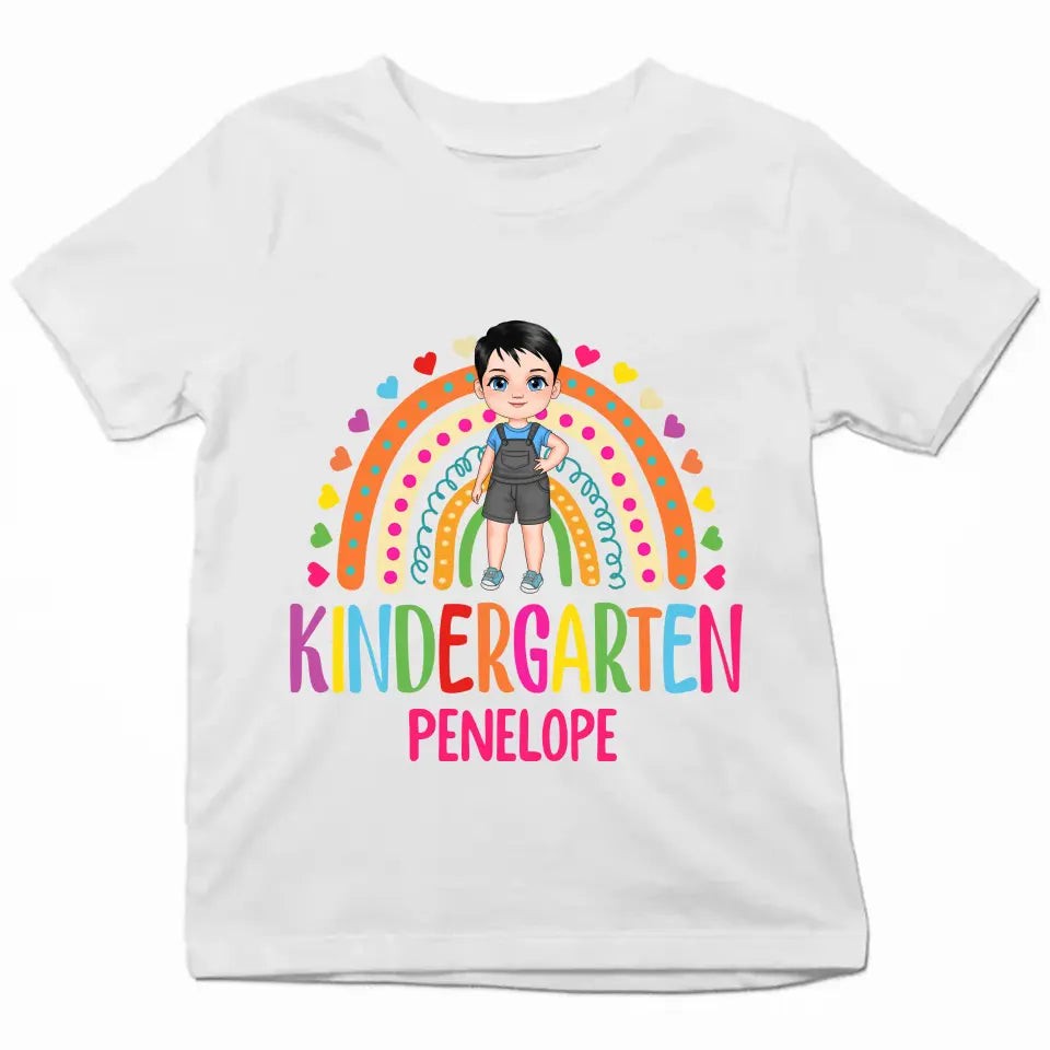 Personalized Custom T-shirt - Birthday, Back To School Gift For Kids - Hello Kintergarten Grade