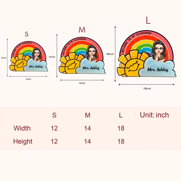 Personalized Custom Door Sign - Teacher's Day, Birthday Gift For Teacher - Welcome To My Class