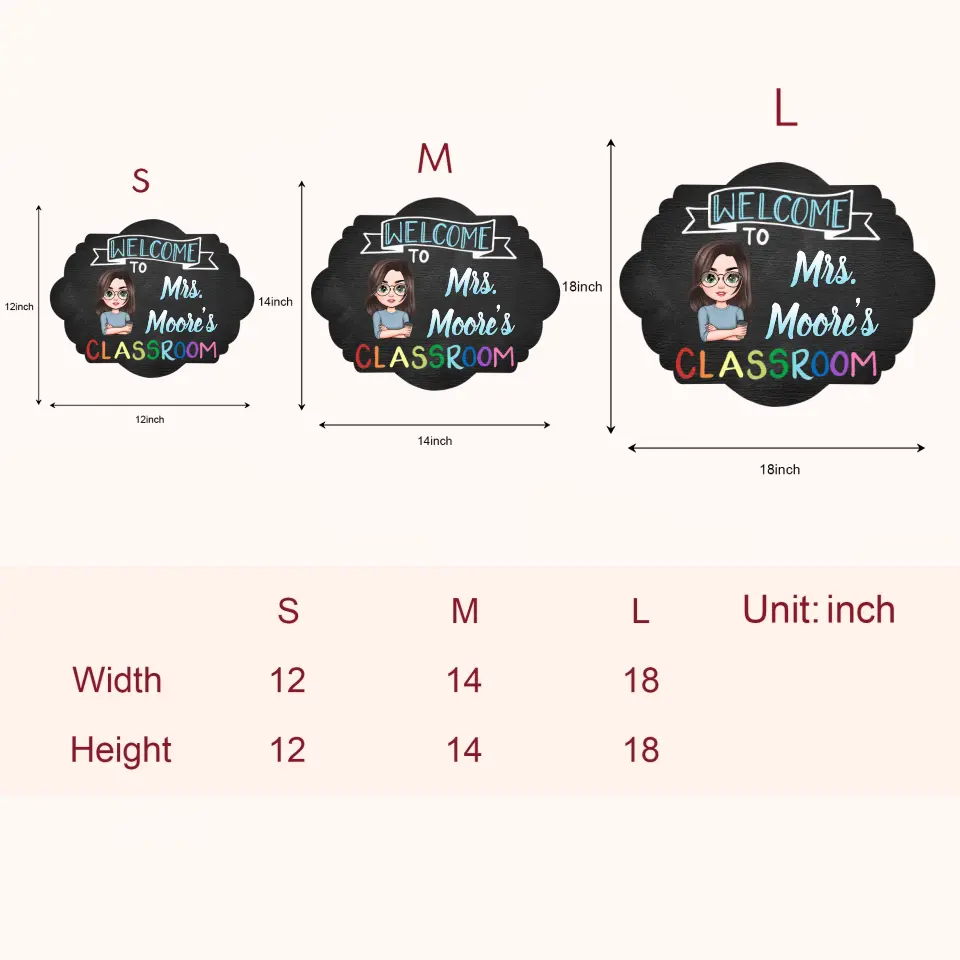 Personalized Custom Door Sign - Welcoming, Birthday, Teacher's Day Gift For Teacher - Welcome To Classroom