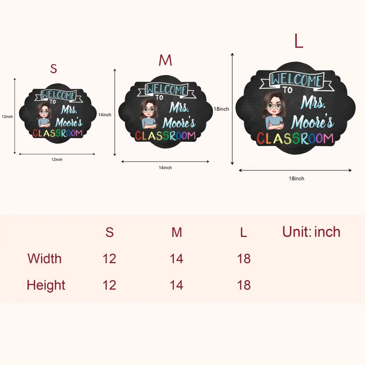 Personalized Custom Door Sign - Welcoming, Birthday, Teacher's Day Gift For Teacher - Welcome To Classroom