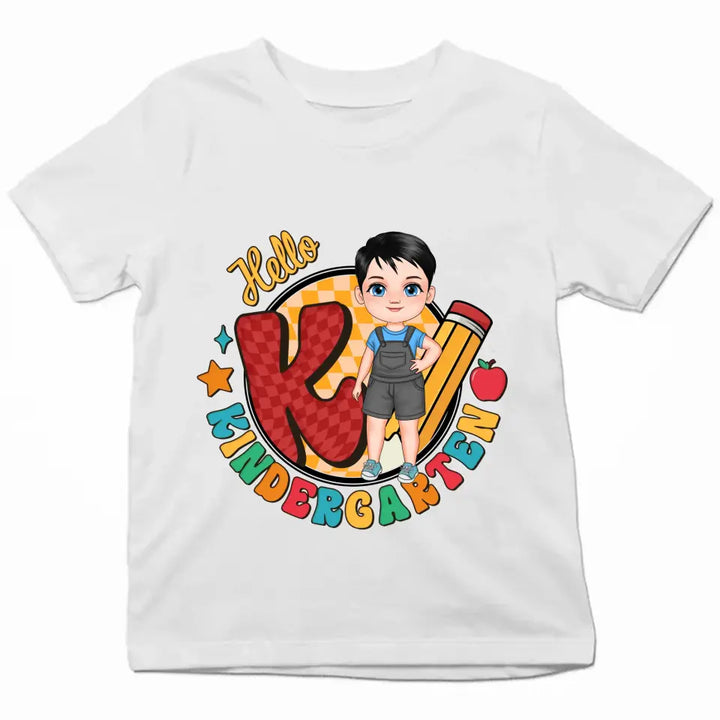 Personalized Custom T-shirt - Birthday, Back To School Gift For Kids - K Is For Kintergarten