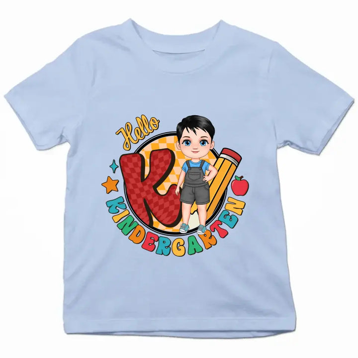Personalized Custom T-shirt - Birthday, Back To School Gift For Kids - K Is For Kintergarten