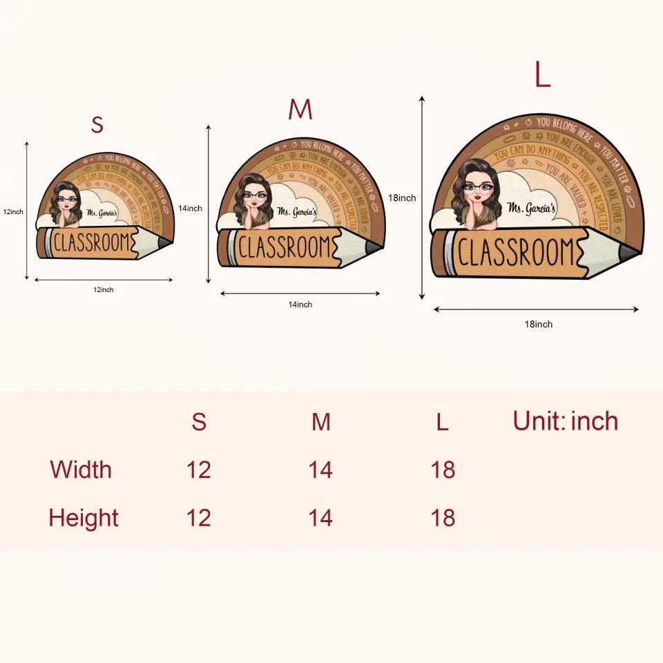 Personalized Custom Door Sign - Welcoming, Birthday, Teacher's Day Gift For Teacher - You Belong Here