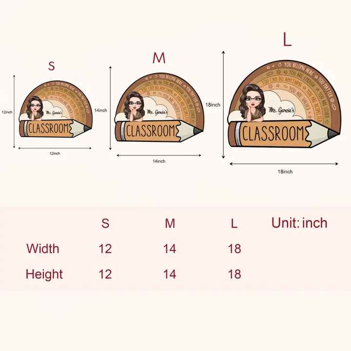 Personalized Custom Door Sign - Welcoming, Birthday, Teacher's Day Gift For Teacher - You Belong Here