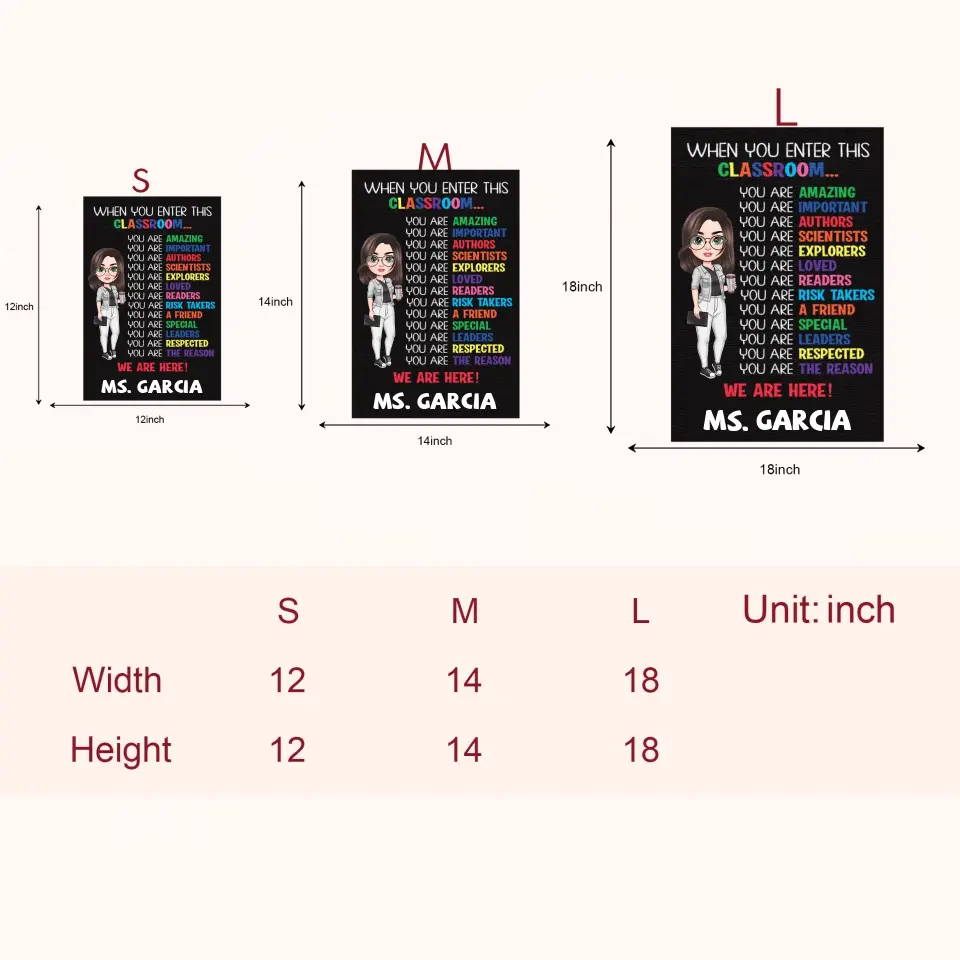 Personalized Custom Door Sign - Welcoming, Teacher's Day Gift For Teacher - When You Enter This Classroom