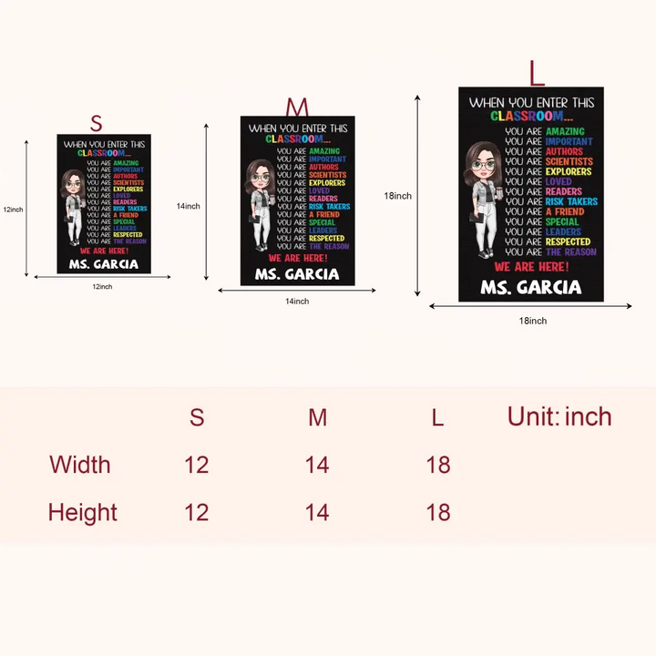 Personalized Custom Door Sign - Welcoming, Teacher's Day Gift For Teacher - When You Enter This Classroom