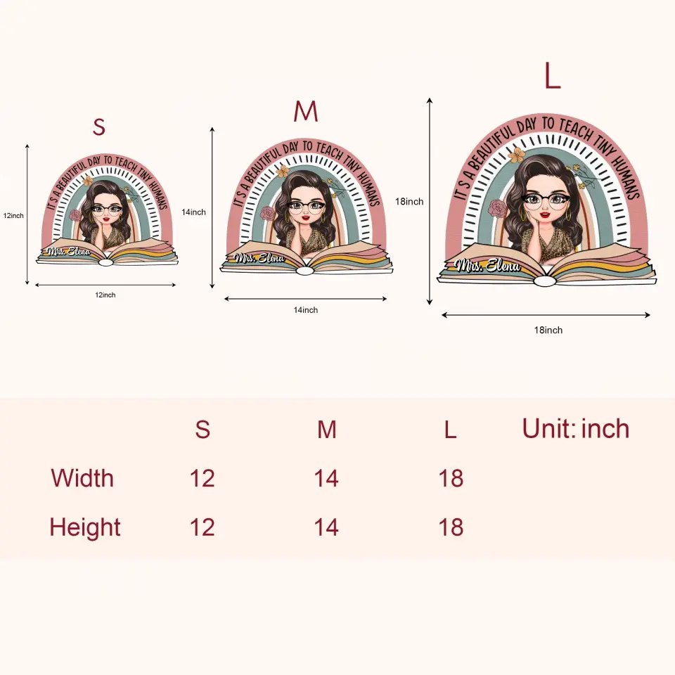 Personalized Custom Door Sign - Welcoming, Teacher's Day Gift For Teacher - It's A Beautiful Day To Teach Tiny Humans