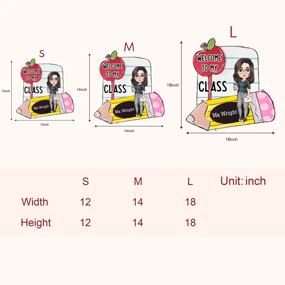 Personalized Custom Door Sign - Welcoming, Teacher's Day Gift For Teacher - Welcome To My Class