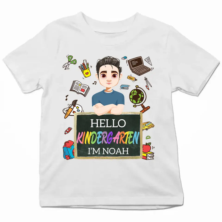 Personalized Custom T-shirt - Birthday Gift For Kid - Hello Kindergarten
