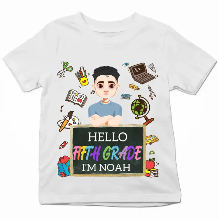 Personalized Custom T-shirt - Birthday Gift For Kid - Hello Kindergarten