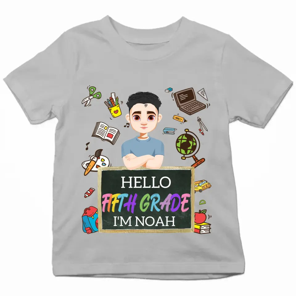 Personalized Custom T-shirt - Birthday Gift For Kid - Hello Kindergarten
