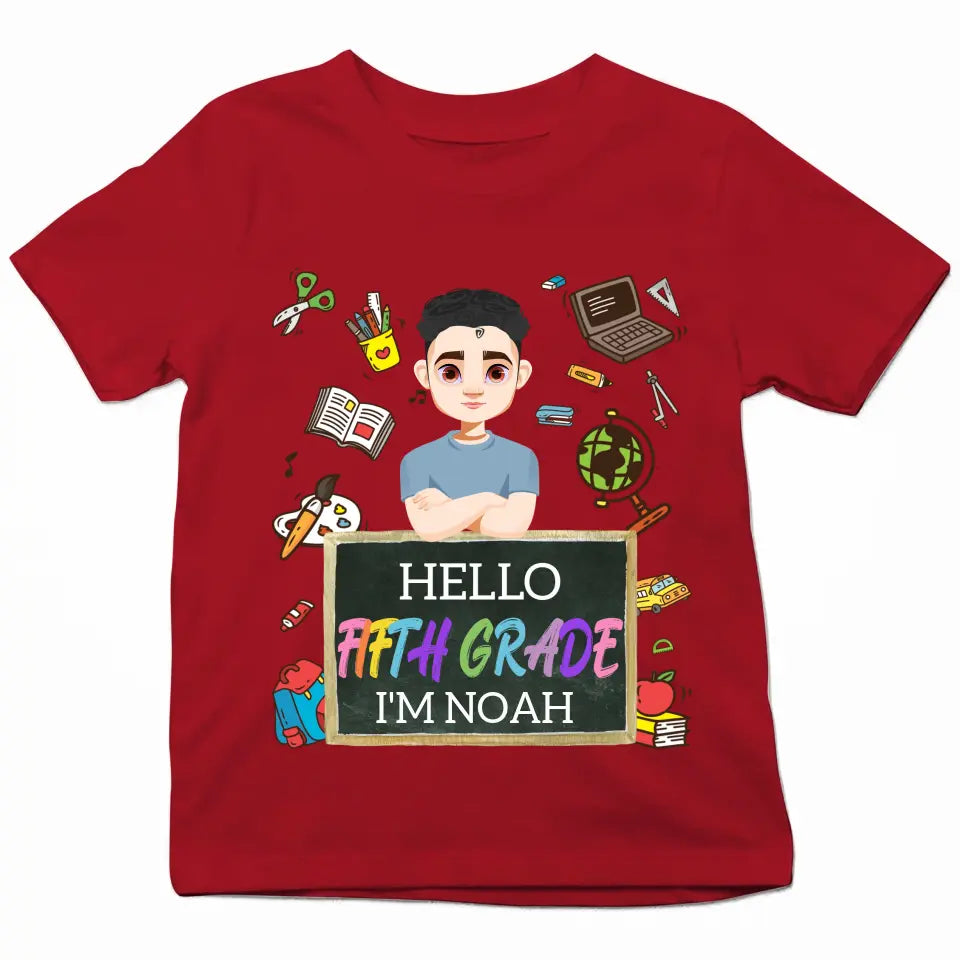 Personalized Custom T-shirt - Birthday Gift For Kid - Hello Kindergarten