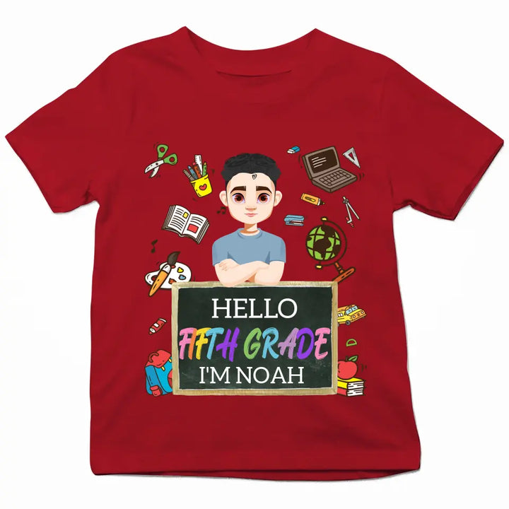 Personalized Custom T-shirt - Birthday Gift For Kid - Hello Kindergarten