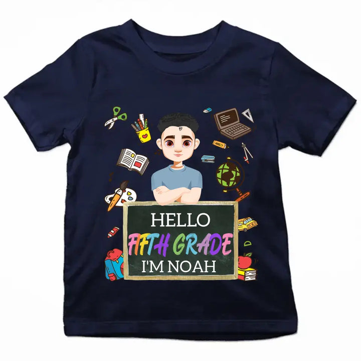 Personalized Custom T-shirt - Birthday Gift For Kid - Hello Kindergarten