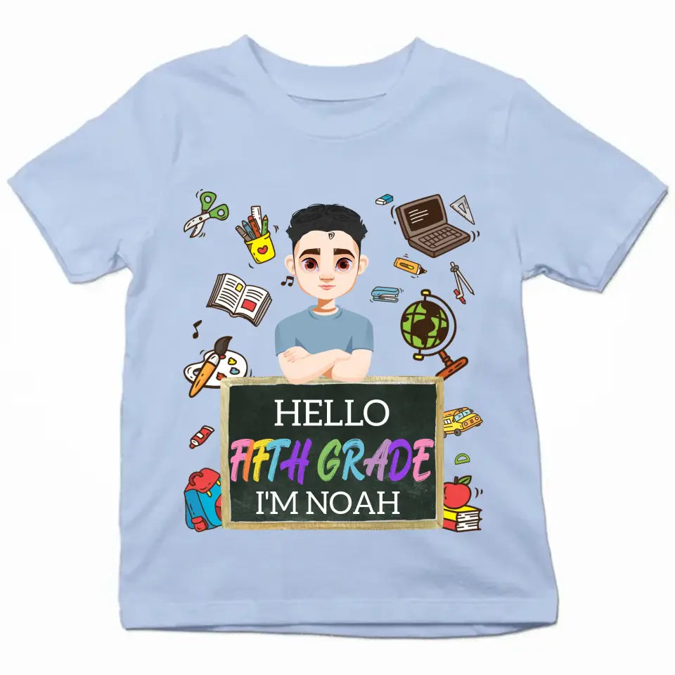 Personalized Custom T-shirt - Birthday Gift For Kid - Hello Kindergarten